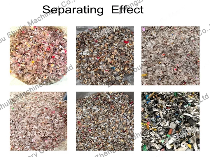 Eddy current separator final products