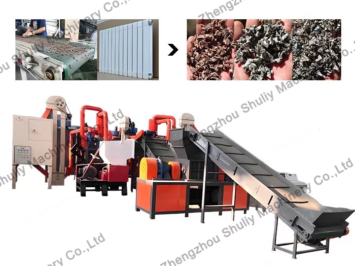 Copper and aluminum water tank radiator recycling line