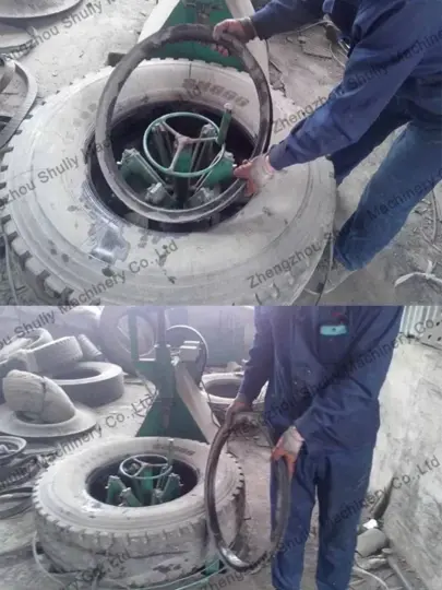 tyre cutter working process
