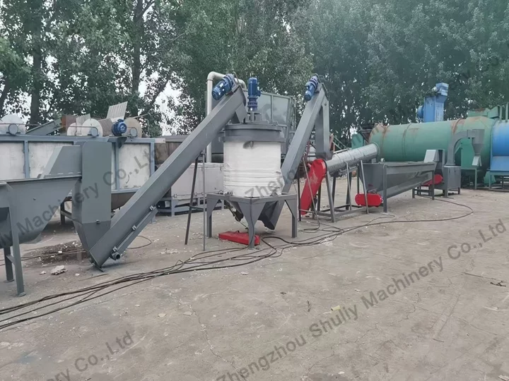 PET bottle crushing washing drying line